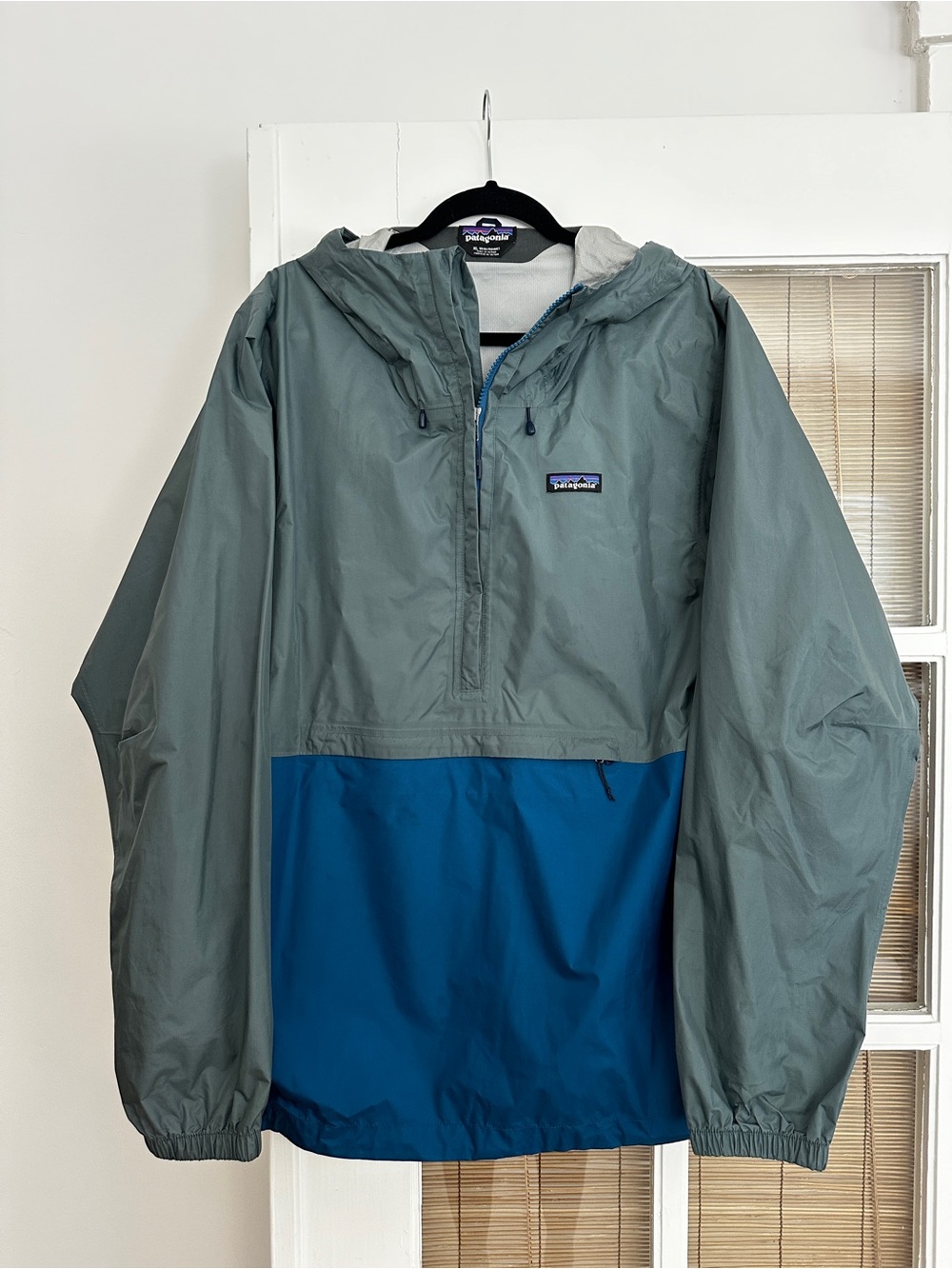 Patagonia Torrentshell Pullover Industrial Green / Grecian Blue - Men’s XL
